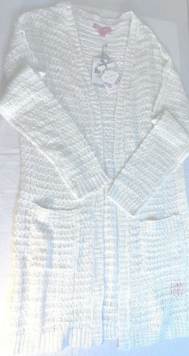 Say What? XL (16), Ivory, girls long sweater cardigan Soft, Light Weight NWT $28 - Picture 6 of 8