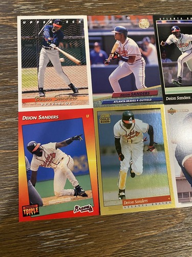Deion Sanders 6 Card Lot Atlanta Braves PFHOF NM - Picture 2 of 4