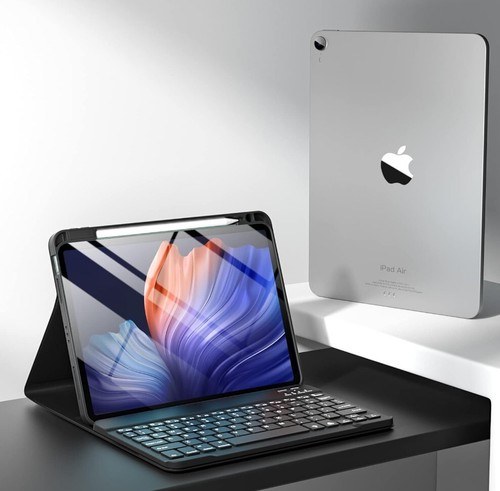 Harvopu Backlit Detachable Keyboard Case for iPad Air 11" Air 5/4 Pencil Holder - Picture 2 of 8