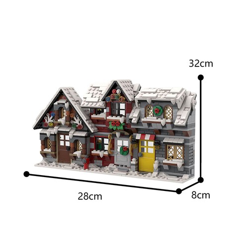 3-in-1 kleine Winterhäuser Winterdörfer Modell 821 teile mit Küchenherd - Afbeelding 1 van 9