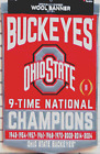 Ohio State Buckeyes 9-Time National Champions Embroidered Wool Banner 24"x38"