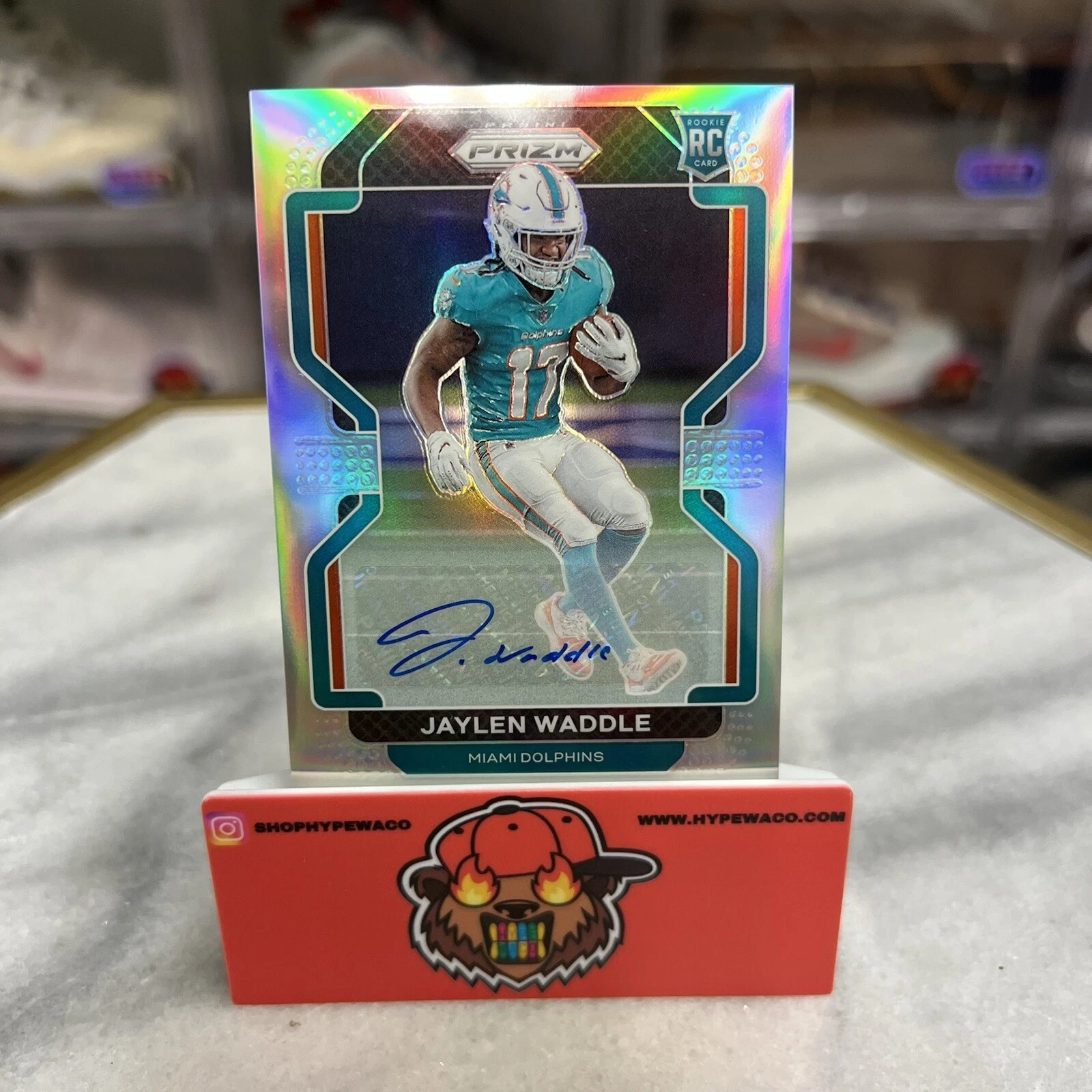 2021 Prizm Jaylen Waddle Silver Prizm Rookie Auto Autograph RC #338 Dolphins
