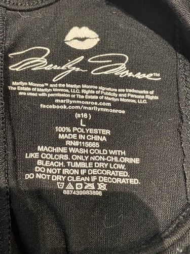 Marilyn Monroe Black Wash Graphic Sleeveless Women's Tank top Shirt Size L - Picture 7 of 8