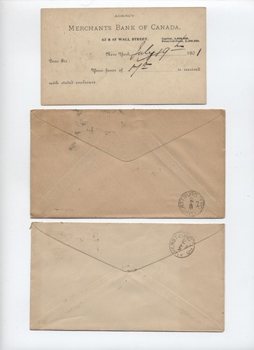 3 NY cards/covers to Canada, 1898-1902 [SR.555] - Picture 2 of 3