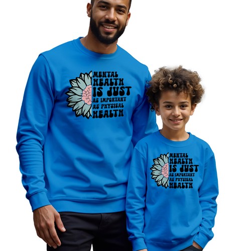 Mens And Kids Sunflower Brain Mental Health Awareness Sweatshirt Jumper #MHA - Picture 26 of 29