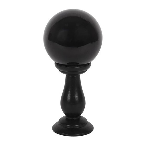 Black Crystal Ball With Stand | Tarot Divination, Spirituality, Psychism Scrying - Picture 2 of 2