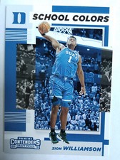 ZION WILLIAMSON 1 PANINI CONTENDERS DRAFT PICKS SCHOOL COLORS ROOKIE RC 2019-20