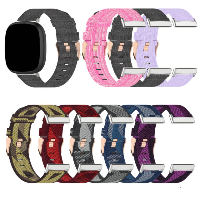 For Fitbit Versa 3/ Sense Canva Nylon Strap Sport Replacement Watch Band UK FC11178