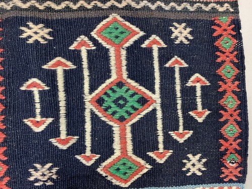 Small Vintage Turkish Kilim 145x80 cm Wool Kelim Rug Red Beige Black - Picture 6 of 9