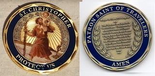 ST CHRISTOPHER Coin Medal Religion Safety Stay Safe Hope New Pope Leo USA Church