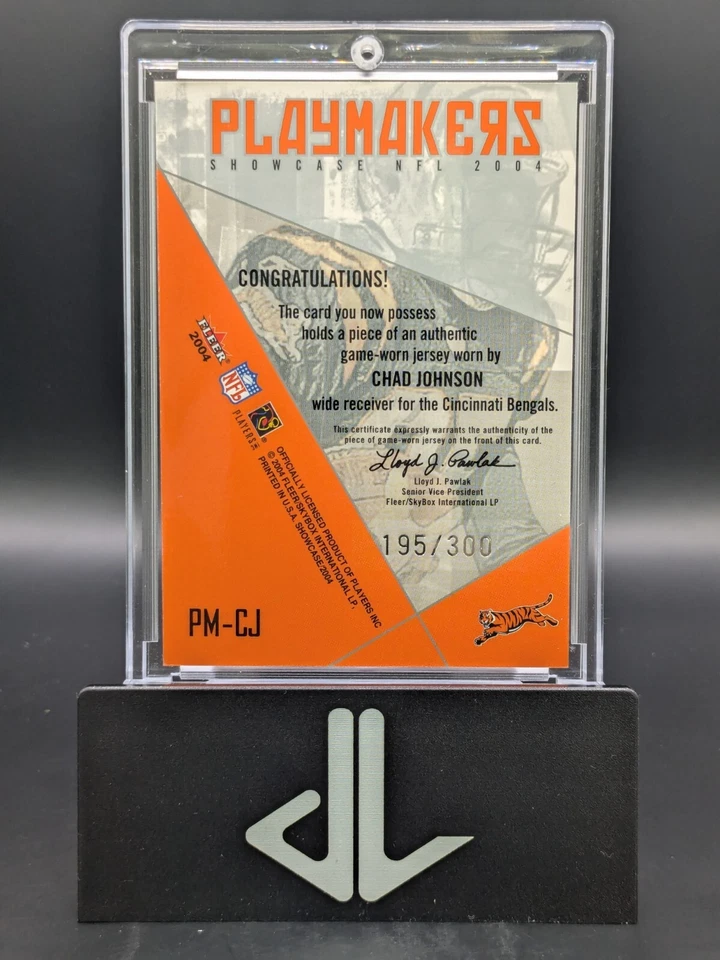 2004 Fleer Showcase Playmakers Chad Johnson Game Worn Jersey #PM-CJ #'d 195/300 - Image 2 of 2