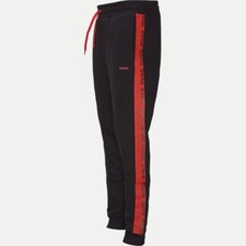 New HUGO BOSS mens black sports gym track trouser tracksuit bottoms pants Medium