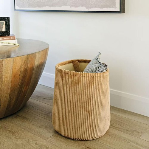 Round storage basket for toys, blankets, clothes - large, brown - Picture 5 of 9