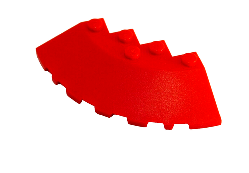 4 LEGO Red Round Corner 6 x 6 with Slope 33 Edge, Facet Cut-out 95188 (4 Pieces) - Picture 2 of 2