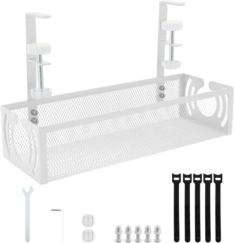 Kabelmanagement Schreibtisch – Klemmbar, ohne Bohren, Kabelwanne Schwarz 12 cm - Afbeelding 8 van 16