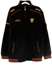 Ferrari Michael Schumacher Full Zip Fleece Jacket Embroidered Mens XXL BLK-ORG