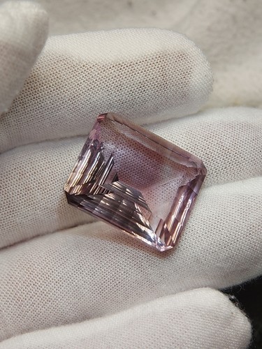 Huge Laser cut Ametrine gemstone - faceted natural Trystine quartz 44.75 CTS - Picture 12 of 13