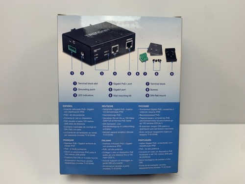 TRENDnet TI-IG30 Hardened Industrial Gigabit PoE+ Injector - Picture 2 of 3