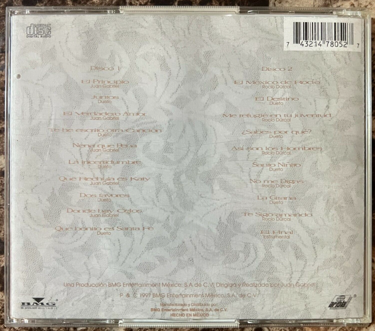 JUAN GABRIEL & ROCIO DURCAL -JUNTOS OTRA VEZ- 1997 MEXICAN CD