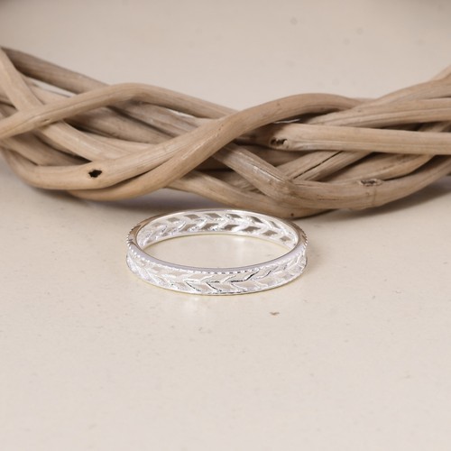 Anillo de eternidad hoja de plata esterlina para madre, esposa, hermana, amiga regalo de moda - Imagen 5 de 10