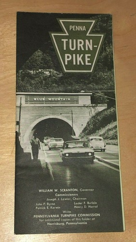 Vintage Penna Turnpike Map Pennsylvania Philadelphia Pittsburgh Service Plazas - Picture 1 of 5