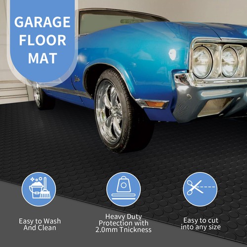 Black Garage Gym Floor Mat Roll PVC Vinyl Cart Truck Flooring Protector Non-Slip - Picture 65 of 69