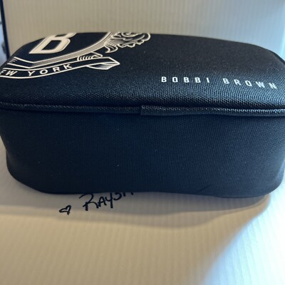 NEW Bobbi Brown Black Canvas Zippered Cosmetic Makeup Bag