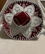 Authentic Mexican Sombrero, Red, Bought In MEXICO VINTAGE Bought in Mexico