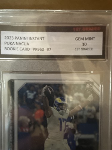 PUKA NACUA 2023 PANINI INSTANT 1st GRADED GEM MINT 10 RC 1 OF 960 - Imagen 2 de 4