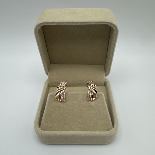 14CT ROLLED GOLD Earrings 585 RG Vintage Style Wrap Elegant Gift For Her - Picture 7 of 13