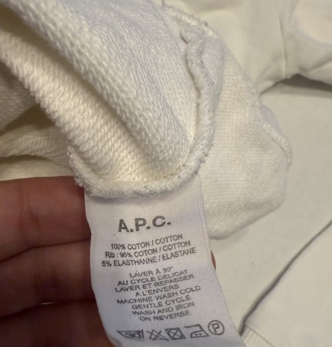 A.P.C. Sweatshirt Pullover Large Men Preowned Retro White Cotton Preowned - Picture 6 of 6
