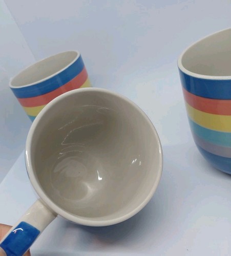 Mulberry Home Collection Brightly Multicolored Striped Coffee Cup Set Of 4 - Bild 14 von 19