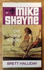 Die Like A Dog by Brett Halliday - VG+ vintage 1967 Dell crime pb, McGinnis GGA