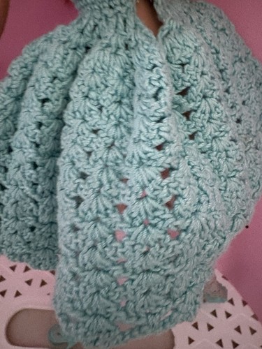 Beautiful Vtg Barbie Crocheted Aqua Dress Shoes Hose Clothing Only - Picture 7 of 9