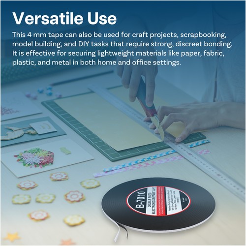 4 mm Double Sided Strong Adhesive Tape 164ft Black for Smartphone Tablet Repair - Picture 5 of 5