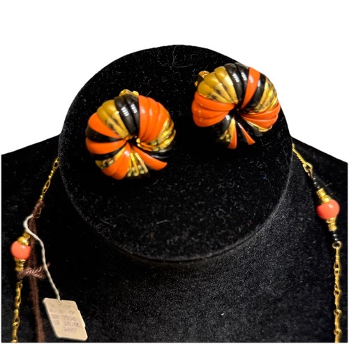NEW! Chenard Alexandre Paris Set Necklace & Clip Earrings VINTAGE! Retro NOV25 - Picture 3 of 7