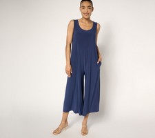 Women Control Women's Petite Dress PL Como Jersey Wide-Leg Crop Blue A647207