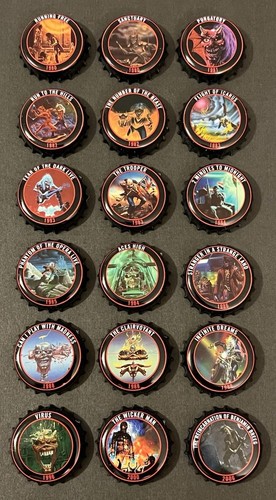 Iron Maiden Singles FULL SET of 18 Trooper Beer Bottle Tops Caps