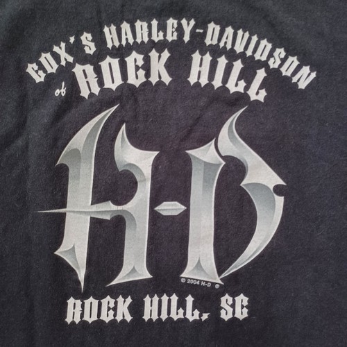 Vintage Harley Davidson T Shirt Mens XL Black Hog Graphic Rock Hill SC 2004 - Picture 11 of 15