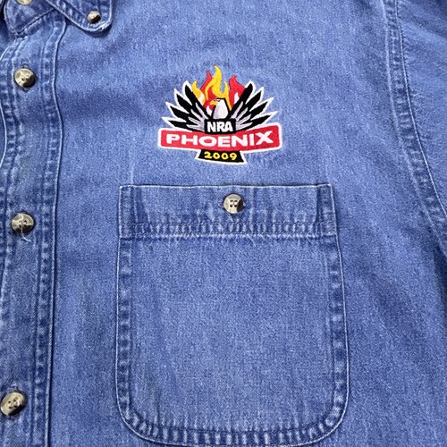 Tri-Mountain Herren Large Denim Button-Up Hemd NRA Phoenix 2009 Langarm - Bild 3 von 8