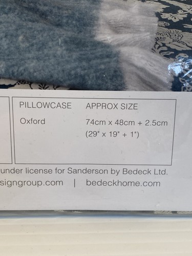 4 X SANDERSON OPTIONS HEPWORTH TEAL OXFORD PILLOWCASES. NEW - Picture 10 of 12