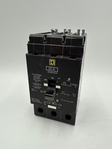 Square D EDB34020 Bolt On Circuit Breaker 20A 3P 480Y/277V 3PH 20 Amp 3 Pole - 第 1/8 張圖片