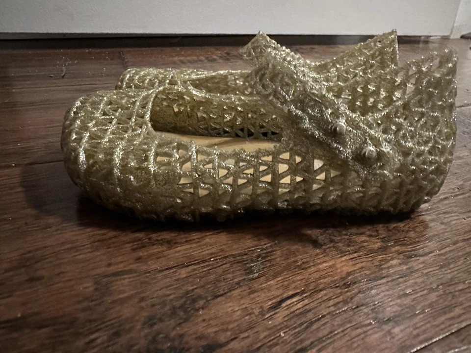 迷你 Melissa Campana Mary Jane 果冻鞋金色学步女孩 8 码-二手 — 第 2/4 张图片