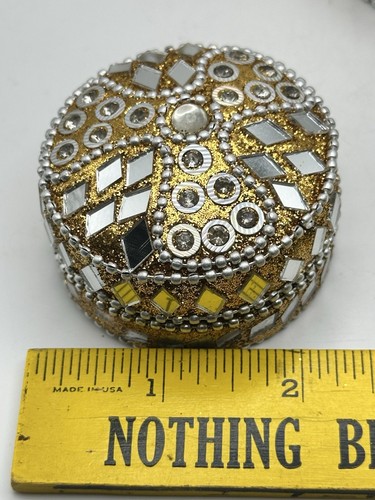 Nesting Trinket Box Set Of 5 Mirrored Tiles Beads Decorative Elements - Picture 7 of 18