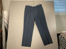 Farah Clothing Men  s Dress Pants Pleated Front 36x29 Dk Heathered Grey/Blue