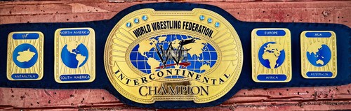 Oval Old Intercontinental Wrestling Championship Replica Title Belt Adult Size - Picture 4 of 8