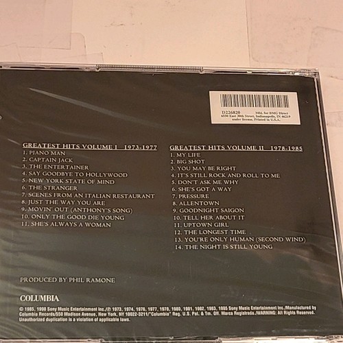 Billy Joel - Greatest Hits Vol. 1 & Vol. 2 CD, 1985, 2-Disc New Sealed - Picture 2 of 2