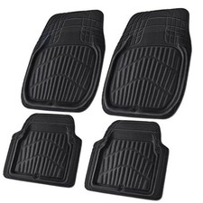 Leather Car Floor Mats -3D Waterproof All Weather Season, Universal full black