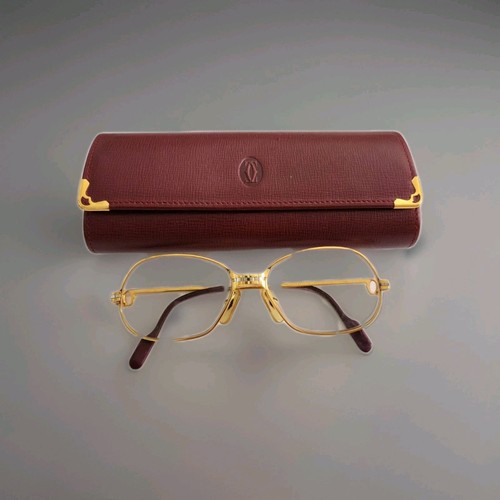 Cartier Panthere 54mm vergoldete Brille Vintage Cartier Brille mit Etui 