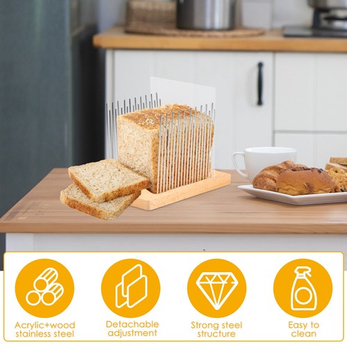 Bread Slicer Adjustable Bread Slicer Guide Stainless Steel Bread Slicing paUIP - Picture 2 of 12